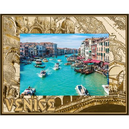 Venice Italy Laser Engraved Wood Picture Frame Landscape (5 x 7)