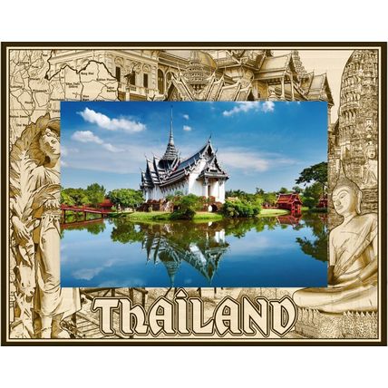 Thailand Laser Engraved Wood Picture Frame Landscape (5 x 7)