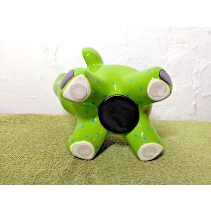 Ganz Green Elephant Piggy Bank - Pati - Green Polka Dots, Purple Tail / Stopper