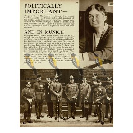 M Bondfield, Woman Minister & Hitler Arrested, Treason, 1923, Book Illustration
