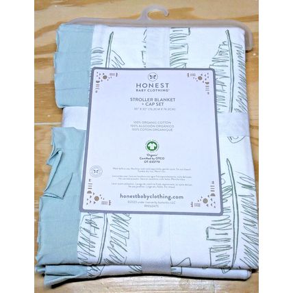 Honest Baby Clothing Organic Stroller Mint Blanket & Cap Set Baby Shower NEW!