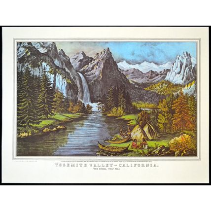 YOSEMITE VALLEY - CALIFORNIA 1952 Nathaniel Currier - Frances Palmer PRINT