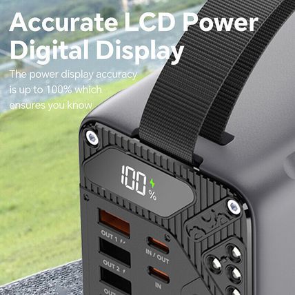 Konfulon 60000mAh Power Bank PD Type C 30W Fast Charger 6 Ports LED Flashlight