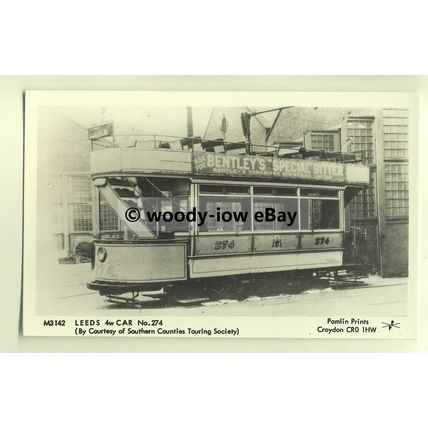 pp1579 - Leeds 4w Tramcar No.274. M3142 - Pamlin postcard