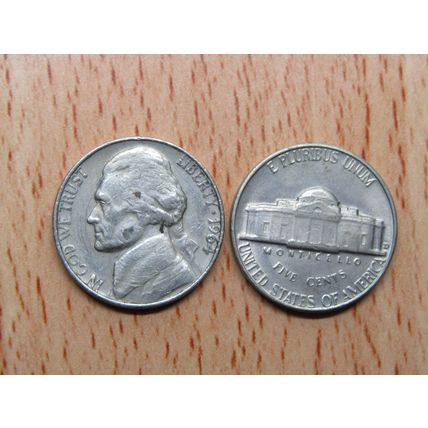 1964d USA 5 Cents Jefferson Nickel Coin