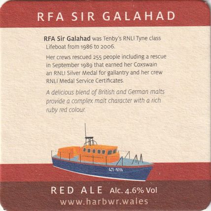 BEER MAT - TENBY HARBOUR BREWERY (WALES) - RFA SIR GALAHAD - (Cat 012) - (2020)
