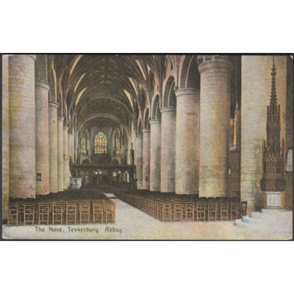 The Nave, Tewkesbury Abbey, c.1905-10 - Christian Novels Postcard