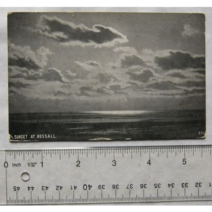 vintage postcard Sunset at Rossall