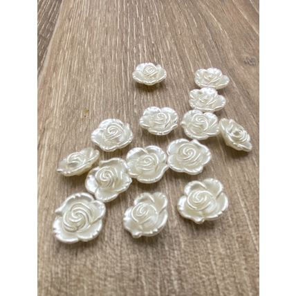 15mm Ivory Buttons Flower Rose Shape Abs Shank Cardigans Knitting Sewing