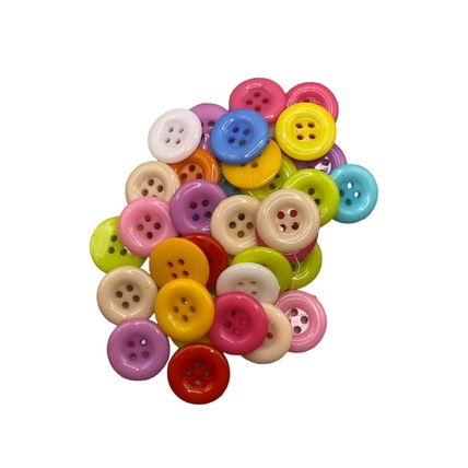 100 Pack 15mm Mixed Round 4 Holes Plastic Buttons Sewing Scrapbooking Crafts