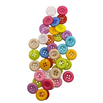 100 Pack 15mm Mixed Round 4 Holes Plastic Buttons Sewing Scrapbooking Crafts