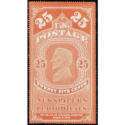 PR3, Unused 25¢ Newspaper Stamp - Very Fresh SCV $400 - Stuart Katz