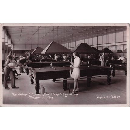 Sexy Billiards Lady at Butlins Holiday Camp Clacton On Sea Postcard