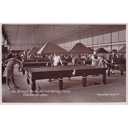 Sexy Billiards Lady at Butlins Holiday Camp Clacton On Sea Old Postcard