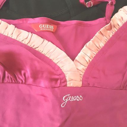 GUESS 100% Silk Top Cami Funshia Hot Pink Size Medium 10 - 12 UK