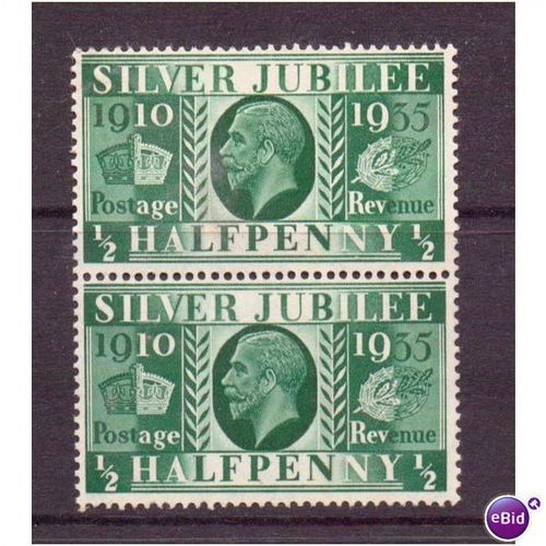 George v hm mnh 1/2d jubilee pair.