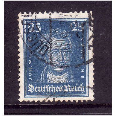 GERMANY 1926 SG 408 25pf BLUE GOETHE FINE USED