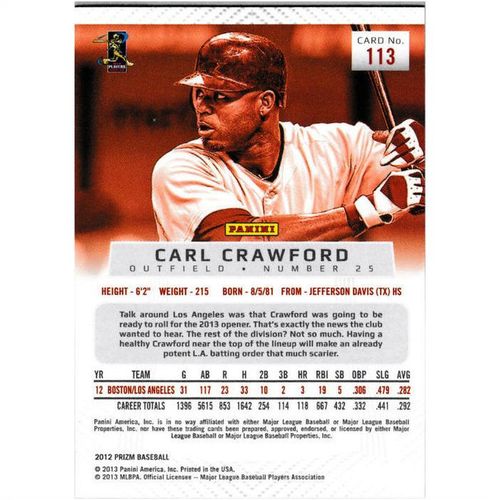 2012 Panini Prizm - #113 - Carl Crawford
