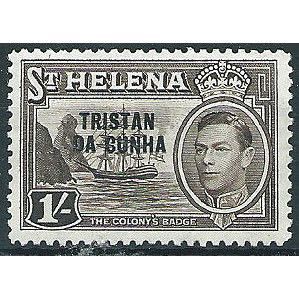 Tristan Da Cunha 1952 SG9 1/- Sepia Mounted Mint ..