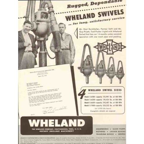 wheland company 1953 hoyt burckhalter rugged swivels vintage ad