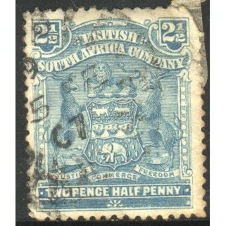 Rhodesia 1898 - SG80 - 2½d blue - Arms - British South Africa Company - used