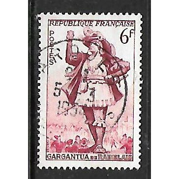FRANCE 1953 GARGANTUA 6F LAKE & RED SG 1162 FINE USED#
