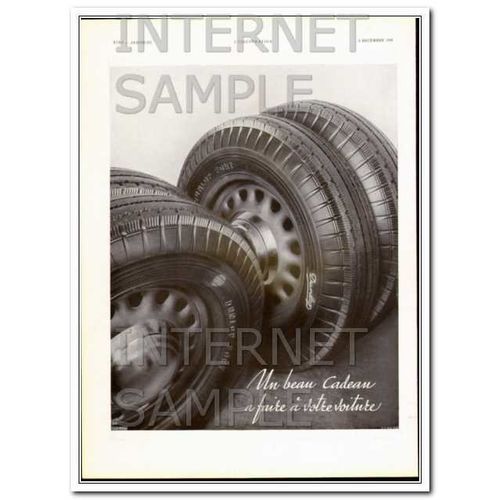 DUNLOP 1938 Fort Tires beautiful gift has made a car French vintage ad