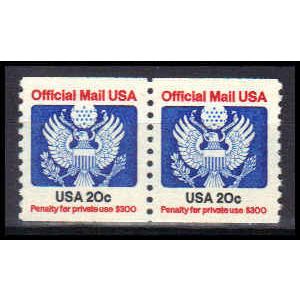O135 20c Eagle Very Fine MNH Pair KA2055