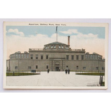 vintage postcard Aquarium, Battery Park, New York