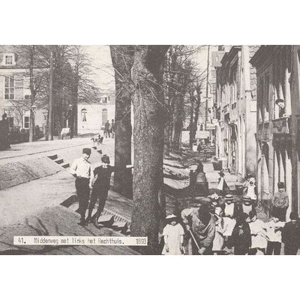 Middenweg Met Links Het Rechthuis in 1893 Postcard