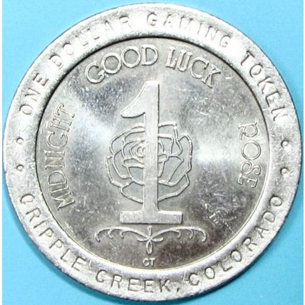 Midnight Rose. $1 Casino Token. Cripple Creek, CO. U80.