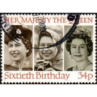1986 Queen Elizabeth II 60th Birthday, 34p Value. Good used