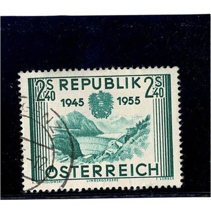 AUSTRIA REPUBLIK OSTERREICH 1955 RE-ESTABLISHMENT AUSTRIAN REPUBLIC 2s40 VFU