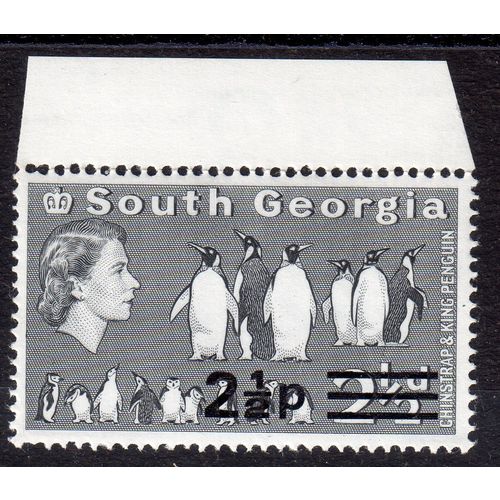 South Georgia 1977 Sg57 2½d Black WMK 14 Fresh unmounted mint MNH (G61)