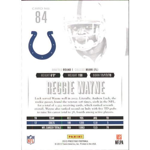 2013 Panini Prestige Football Reggie Wayne