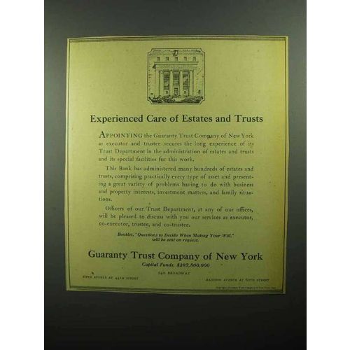 1943 Guaranty Trust Company of New York Ad - Estates