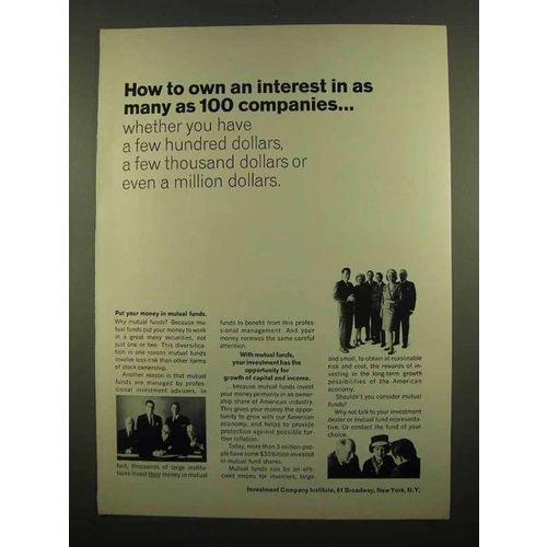 1965 Investment Company Institute Ad - Own an Interest
