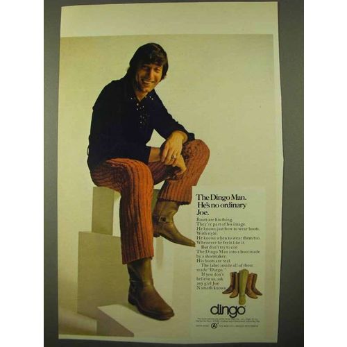 1971 Dingo Boots Ad - Joe Namath - The Dingo Man