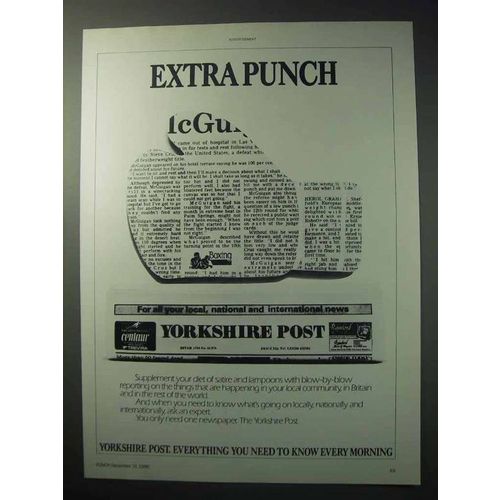 1986 Yorkshire Post Newspaper Ad - Extra Punch