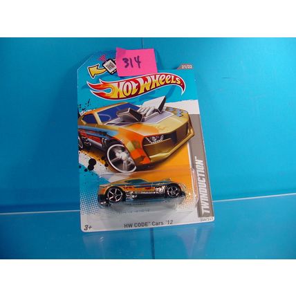 314 HOT WHEELS CODE CARS '12 TWINDUCTION #246 GOLD/GRAPHICS NEW ON CARD