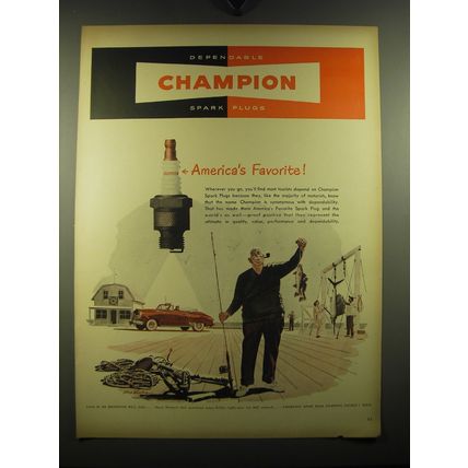 1949 Champion Spark Plugs Advertisement - America's Favorite
