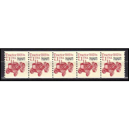 2127b 7.1c Tractor Barely Clears MNH Dry Gum PNC 1/5 X0877