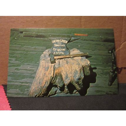 ORIGINAL BLACKSMITH'S ANVIL THE SMITHY, GRETNA GREEN, SCOTLAND unused postcard =