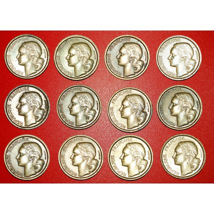 COCK: FRANCE ★ 10 FRANCS COMPLETE SET 12 COINS 1950-1958!★LOW START!★NO RESERVE!
