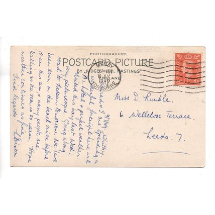 JUDGES PUBLISHED SEPIA POSTCARD OF RUNSWICK BAY YORKSHIRE POSTED 1949 (4087)