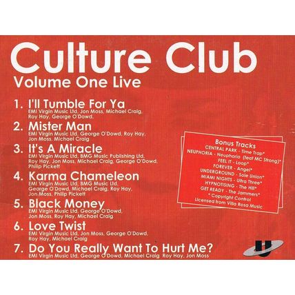 Culture Club CD Promo The Sunday Express Volume 1 7 Tracks Plus Bonus Tracks