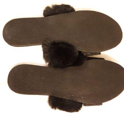 INC Women's Faux-Marabou Slide Slippers Black M 7/8
