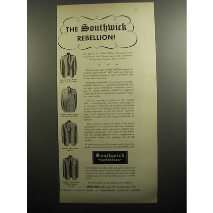 1951 Southwick Suits Ad - The Southwick rebellion