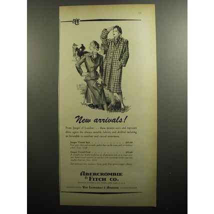1951 Abercrombie & Fitch Advertisement - Jaeger of London Tweed Suit and Coat