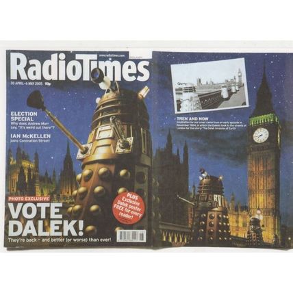 Dr Who & The Daleks Incl Vintage Origin vs 2005 Radio Times Postcard